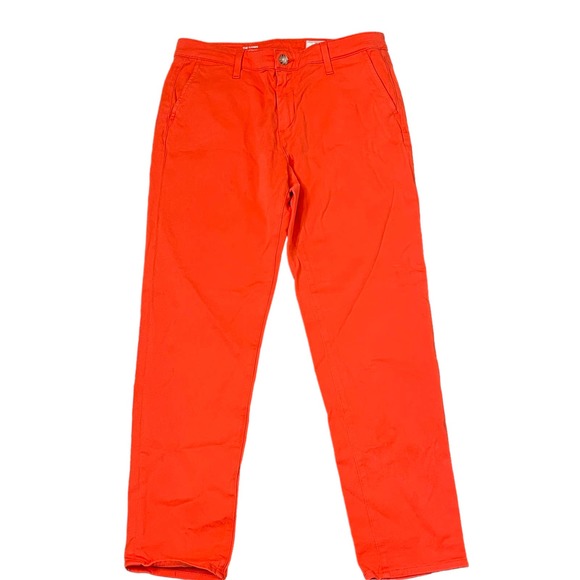 AG Adriano Goldschmied Crop Pants Size 28R Orange Tailored Trouser Stretch 30X27 - Picture 1 of 8